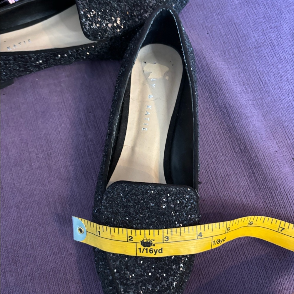 Kelly & Katie Black Glitter Flats with Pointed Toe Size 7.5 NWOT‎ - Picture 12 of 13